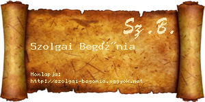 Szolgai Begónia névjegykártya